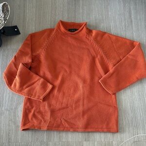 Jcrew Vintage Roll Neck Sweater Orange 100% Cotton
